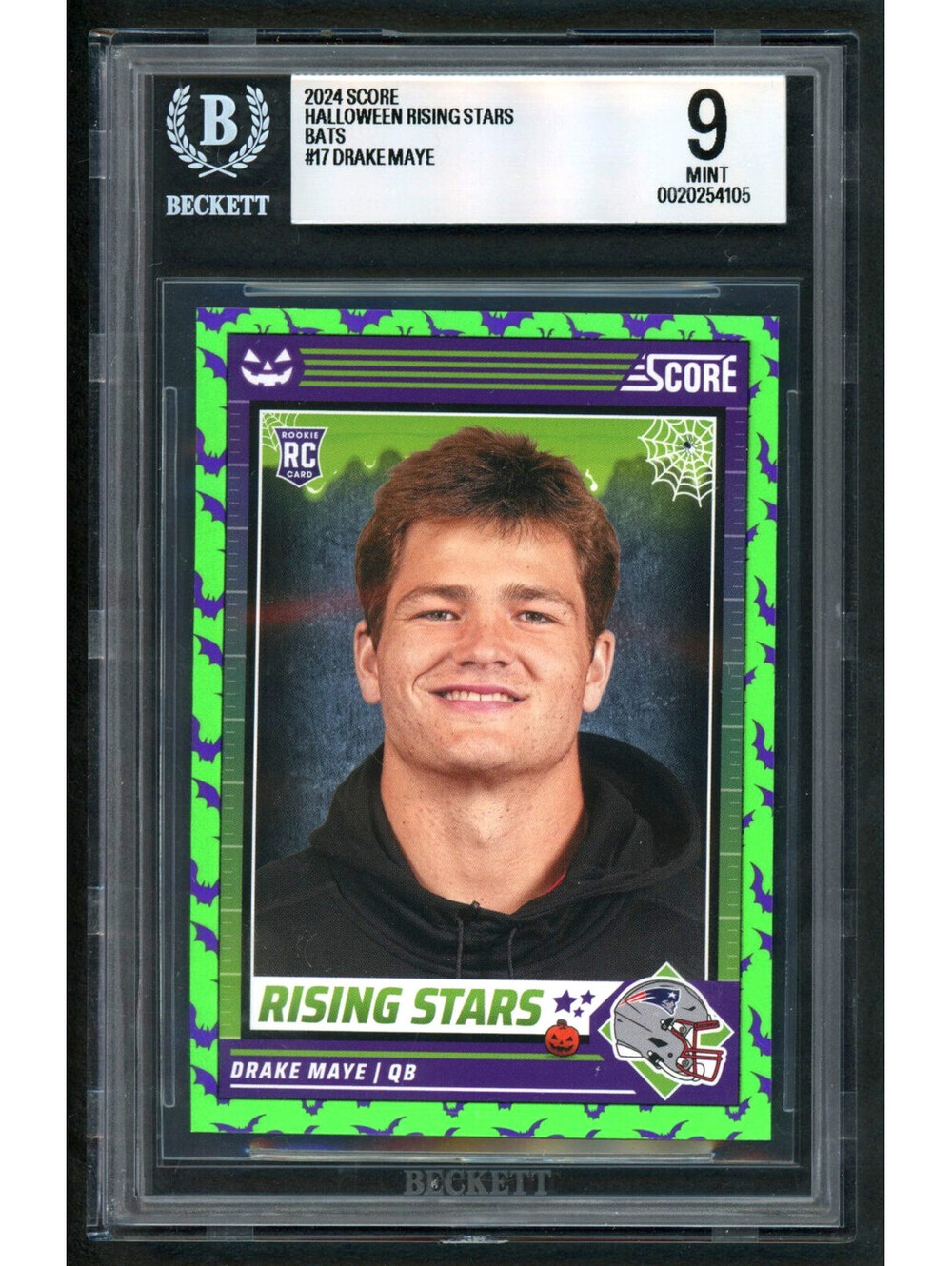 2024 Score Halloween #17 DRAKE MAYE Rising Stars Green Bats Rookie (RC) BGS 9